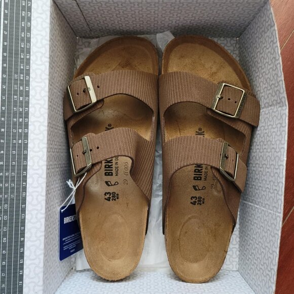 Birkenstock Arizona Suede Leather Embossed - Corduroy Dark Tea - Picture 2 of 7